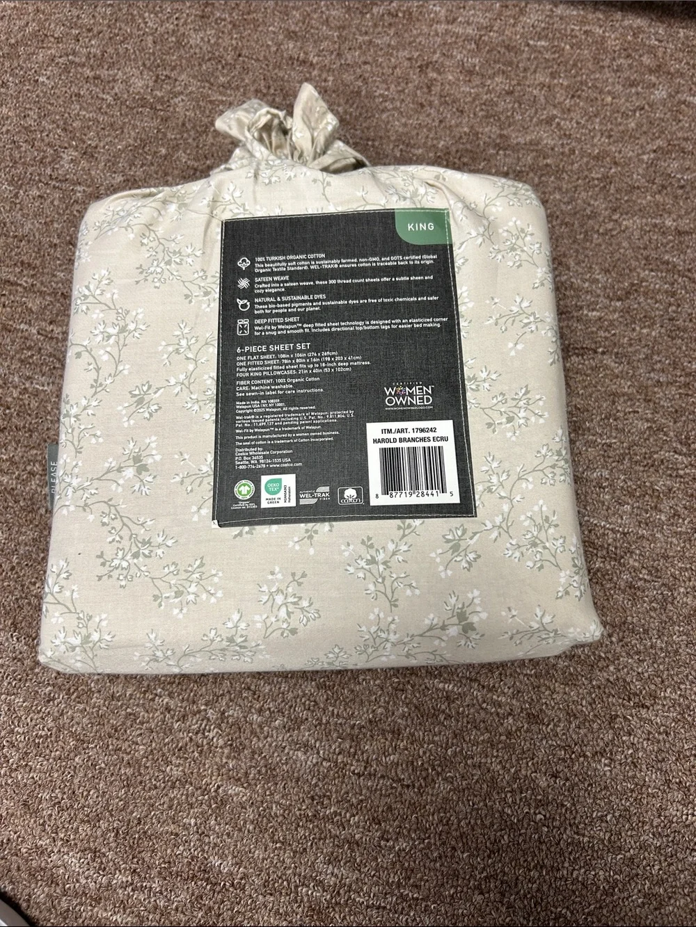 King Sheet Set in Cream Floral